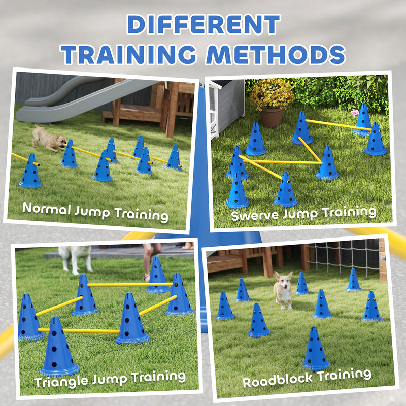 PawHut Dog Agility Equipment Set, Four-Piece Adjustable Height Jumping