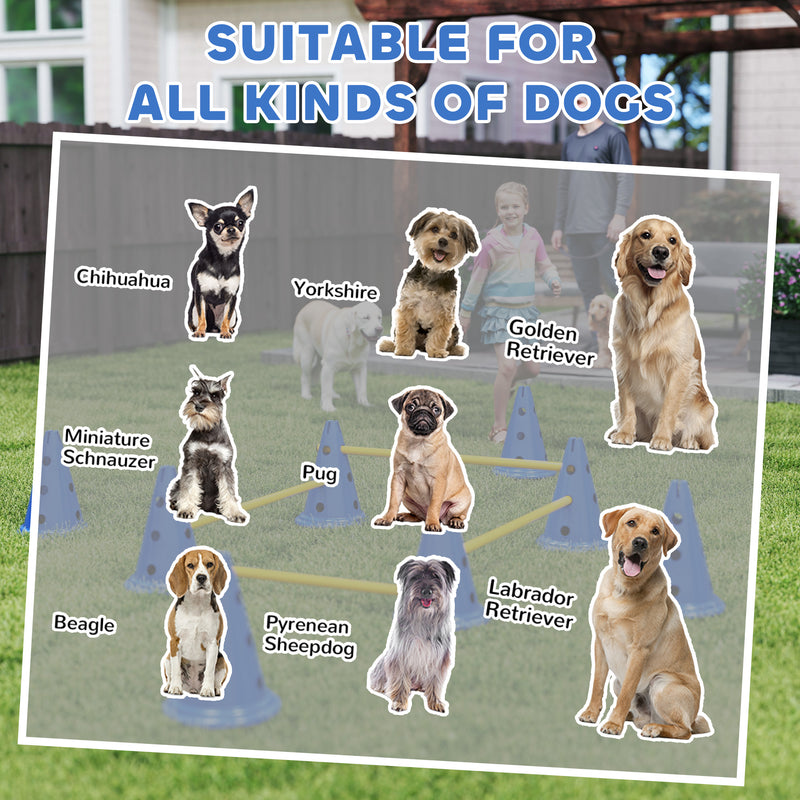 PawHut Dog Agility Equipment Set, Four-Piece Adjustable Height Jumping