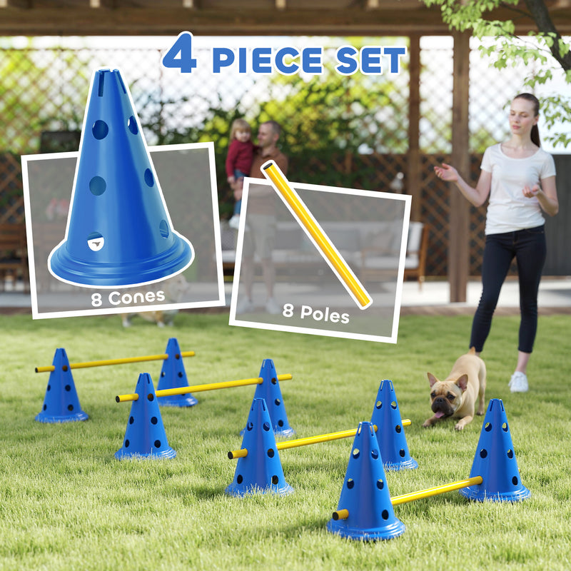PawHut Dog Agility Equipment Set, Four-Piece Adjustable Height Jumping