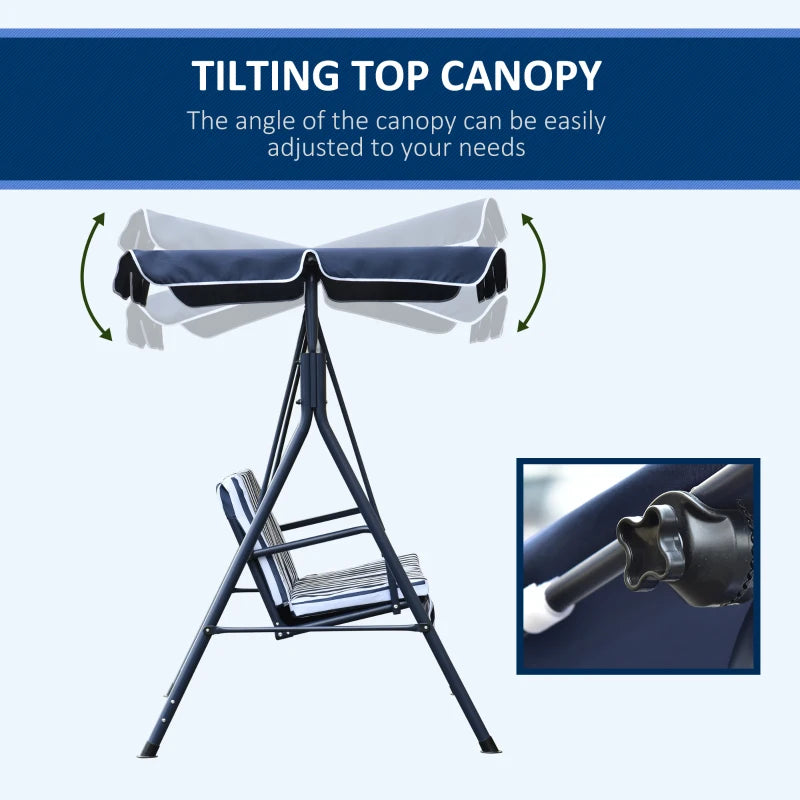 Outsunny Swing Seat 3 Seater - Blue