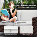 Outsunny Rattan Sofa With Cushions, 2 Seater Garden Furniture