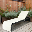 Rattan Sun Lounger with Cushion and Adjustable Feet