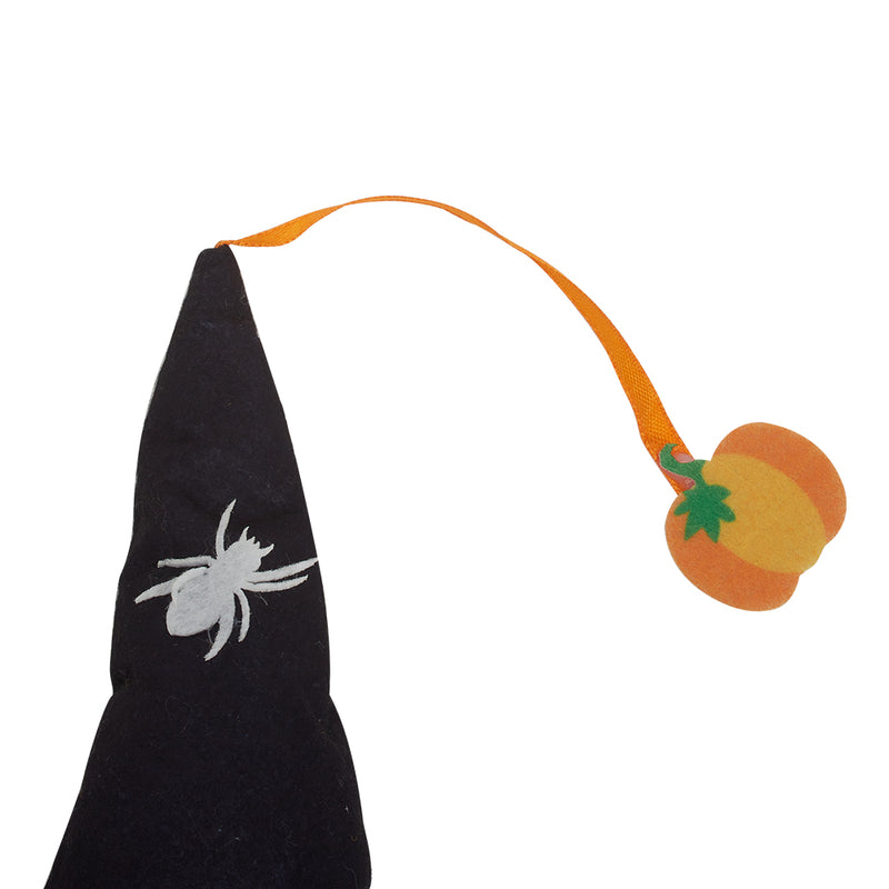 Black Halloween LED Plush Gnome with Cane