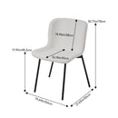 Livingandhome Set of 2 White Teddy Fleece Dining Chairs