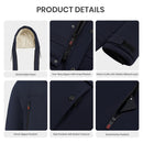 Winter Mid-Length Padded Coat Jacket With Removable Hood - Navy