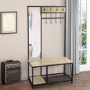 Livingandhome Industrial Style Coat Rack with Bench