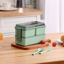 Lifeideas Dual-Layer Plastic Bento Lunch Box with Cutlery