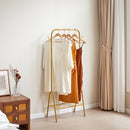 Lifeideas Freestanding Gold Clothes Rack with Bottom Shelf