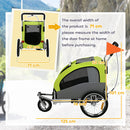 PawHut 2 In 1 Pet Stroller Dog Bike Trailer For Medium Dogs, Green