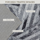 HOMCOM Non-Slip Washable Rug, Chenille Floor Carpet for Living Room,