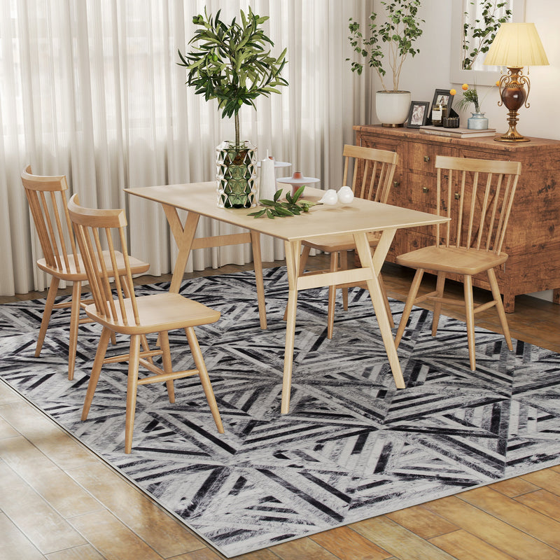 HOMCOM Non-Slip Washable Rug, Chenille Floor Carpet for Living Room,