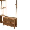 Livingandhome 81cm Multi-functional Wooden Coat Rack with Storage Drawers