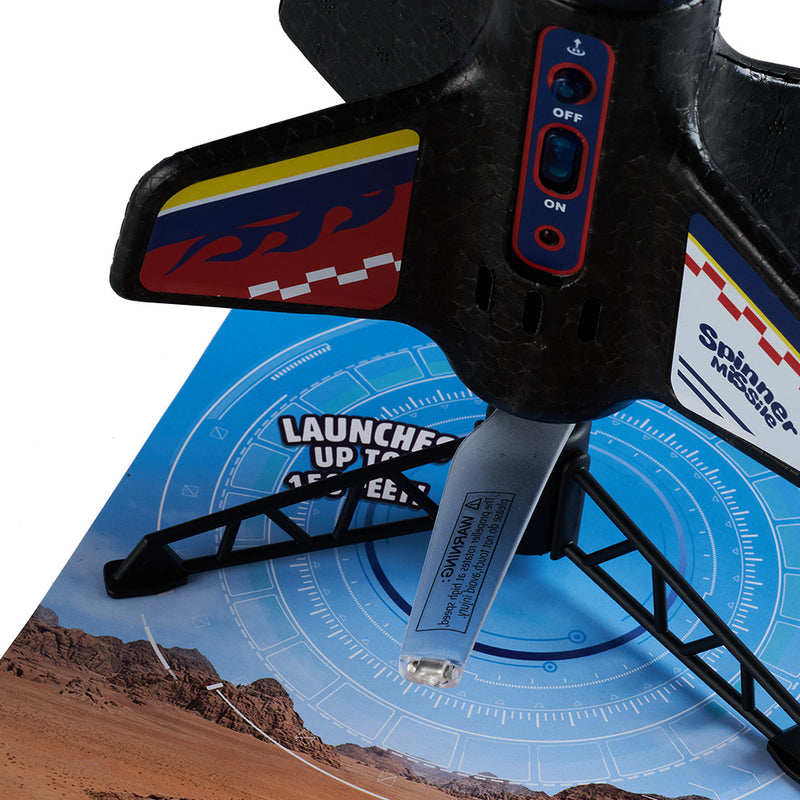 Kidkid Electric Spinner Rocket Launcher Toy with Parachute for Kids