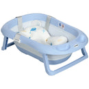 ZONEKIZ Baby Bath Tub with Cushion - Blue