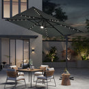 Garden Sanctuary Square Cantilever Parasol With Solar-Powered LED Lights