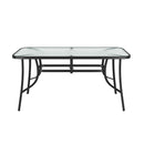 Livingandhome Tempered Glass Outdoor Coffee Table With Parasol Hole