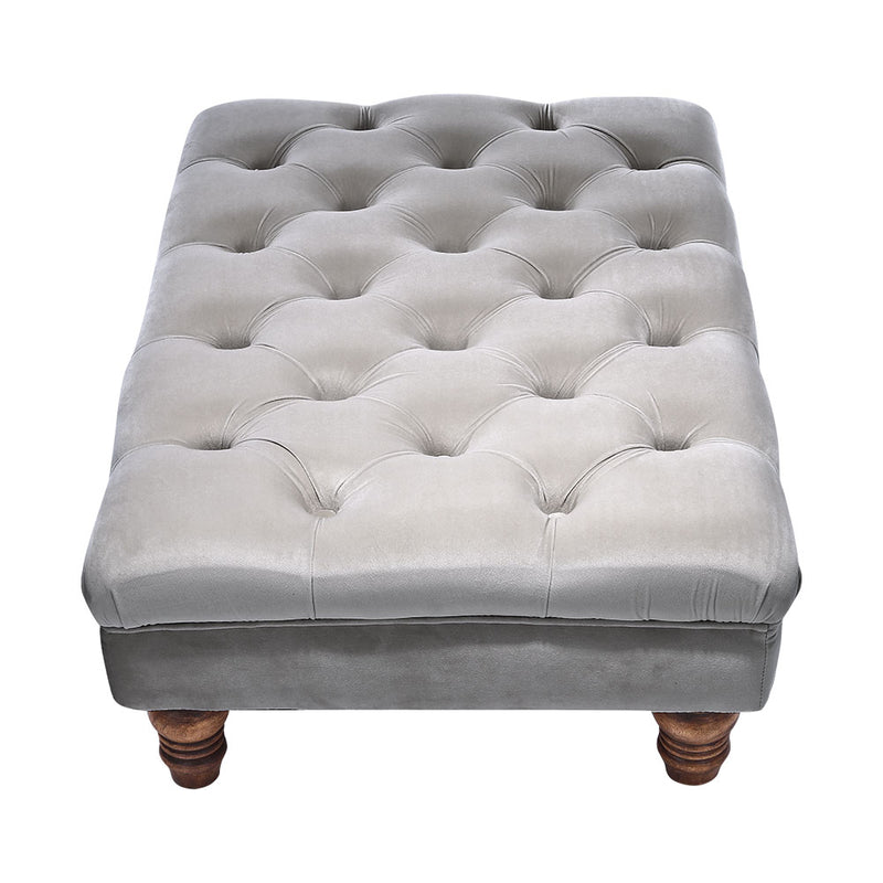 Livingandhome Rectangular Velvet Footstool