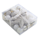 Lifeideas 30 Pieces Shatterproof Christmas Tree Ornament Set Xmas Bauble and Snowflake Tree Topper