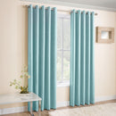 Enhanced Living Vogue Sky Blue Eyelet Thermal Noise reducing Dim Out Curtains - Pair