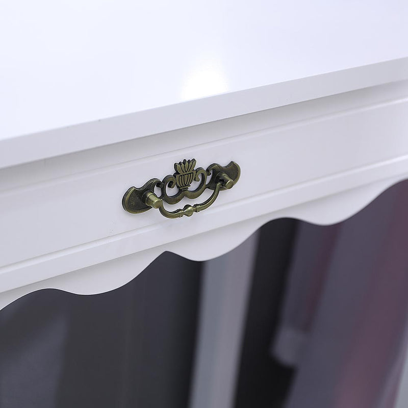 Livingandhome White Dressing Table Makeup Desk Vanity With LED Light Mirror Bedroom