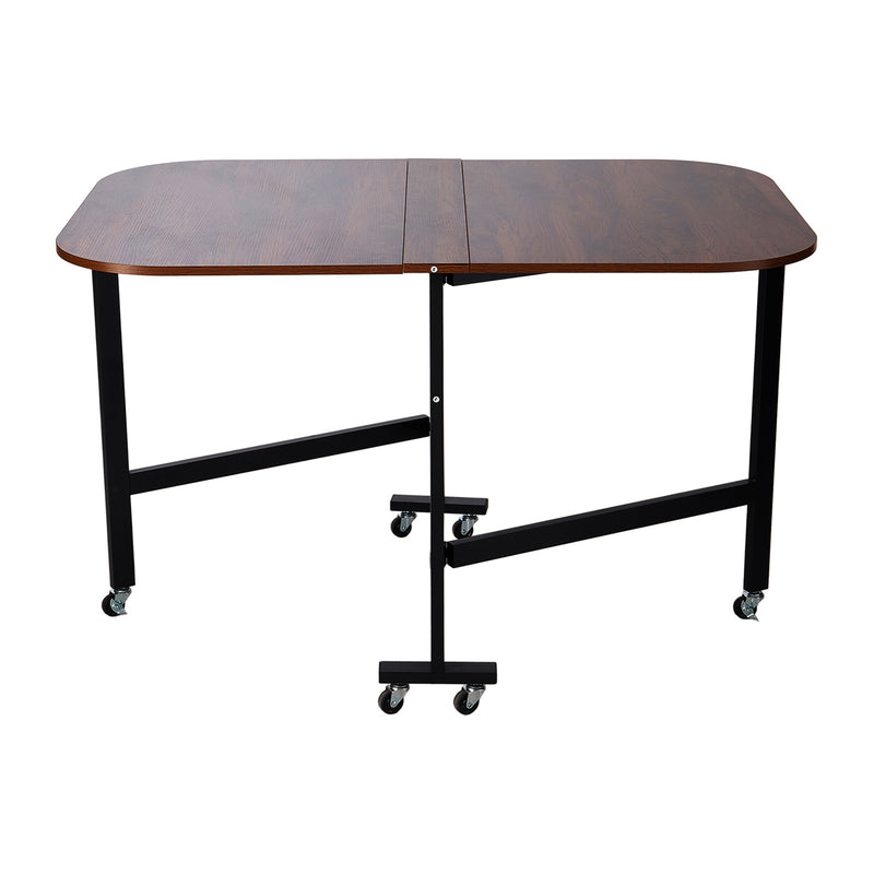 Livingandhome Mobile Drop Leaf Table with Storage Wheels