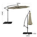 Garden Sanctuary Outdoor 32 LED Lighted Patio Umbrella With Crank Lift System