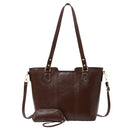 Modishion Fashion PU Leather Single Shoulder Tote Bag Handbag with Adjustable Strap