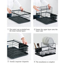 Livingandhome 2-Tier Metal Kitchen Dish Drainer Rack