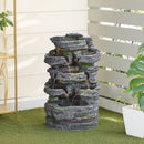 Garden Sanctuary Faux Rock Garden Fountain with Lights