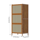 Livingandhome Compact 3-Tier Rattan Door Bookcase