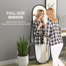HOMCOM Oval Full Length Mirror With Metal Frame Hanging Or Leaning Black