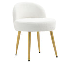 Livingandhome Teddy Fleece Dressing Table Stool with Iron Legs