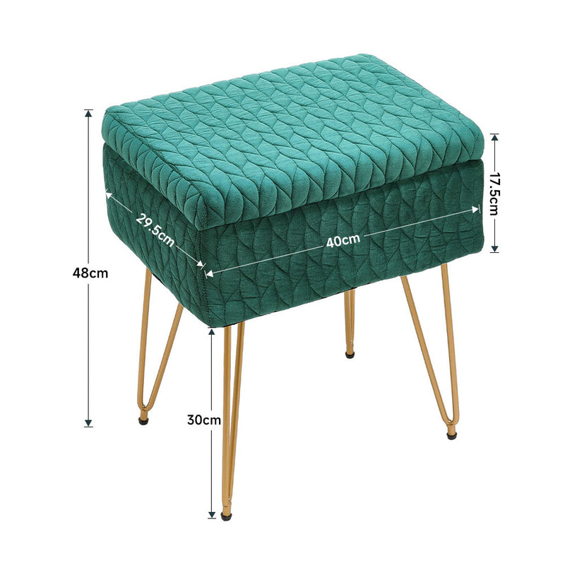 Livingandhome Upholstered Rectangle Storage Footstool