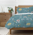 Copenhagen Home Olia Reversible Double Duvet Cover Set With Pillowcases - Teal
