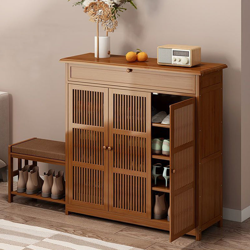Livingandhome Wooden Shoe Storage Cabinet with Padded Seat