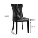 Livingandhome Set of 2 Leather High Backrest Dining Chairs