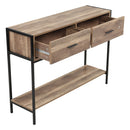 Livingandhome Rustic Console Table with Drawers
