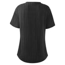 Short Sleeve Loungewear Set Ribbed Black