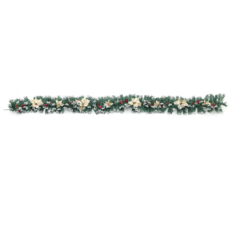 Lifeideas 270cm Artificial Spruce Garland with 50 Warm White LED Lights