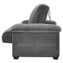 Livingandhome Grey Fabric Sleeper Sofa with Pillows
