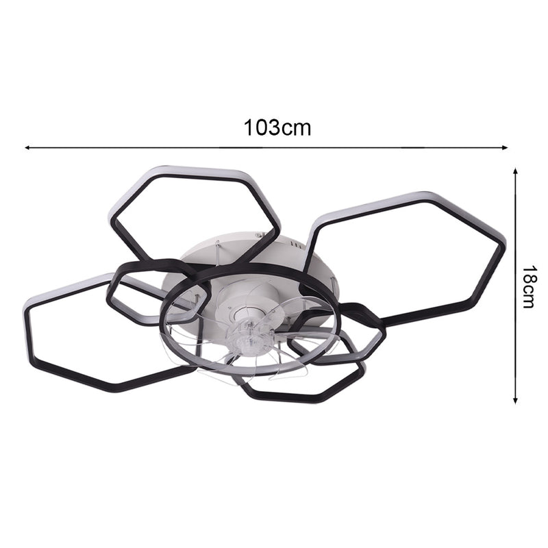 Cottonfy UK Geometric LED Ceiling Fan Light