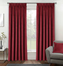 Luxury Enhanced Living Red Velvet, Supersoft, 100% Blackout, Thermal Curtains with Tape Top - Red