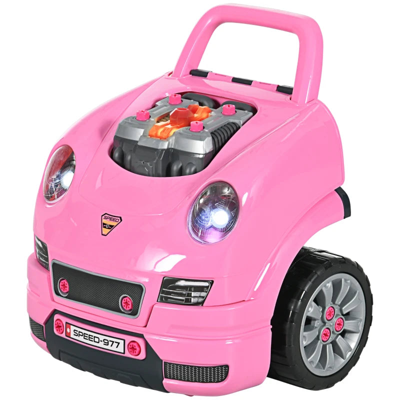 HOMCOM  Children's Truck Engine for Ages 3-5 Years - Pink