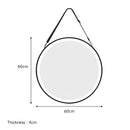 Round Metal LED Mirror With Hanging Strap