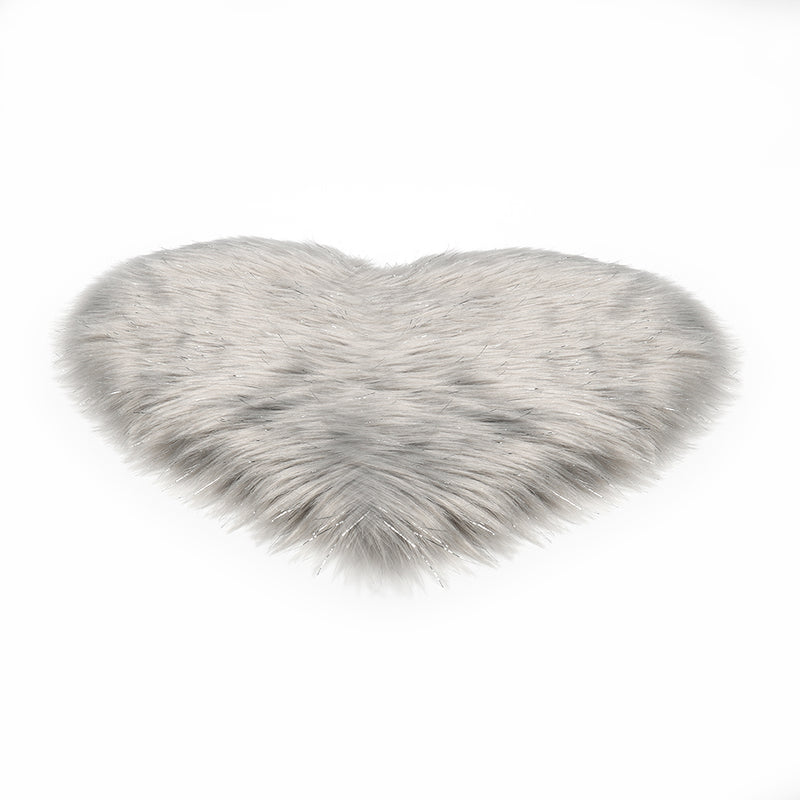 Lifeideas Heart Shaped Super Soft Shaggy Area Rug Grey