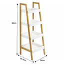 Livingandhome Nordic Freestanding 4-Tier Wooden Ladder Shelf Organizer
