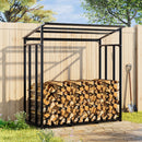 Breeins Metal Tube Firewood Rack With Roof