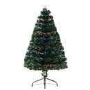Christmas Time 4ft 120cm Green Fibre Optic Artificial Christmas Tree-Multi colour LED Lights