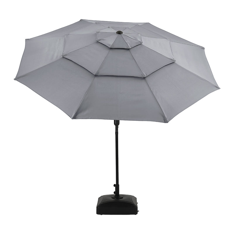 Garden Sanctuary Outdoor 3-Tier Umbrella with HDPE Parasol Base