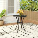 Breeins Outdoor Round Patio Table with Umbrella Hole